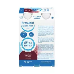 FRESUBIN ENERGY Vláknina DRINK Láhev na pití třešní, 4X200 ml