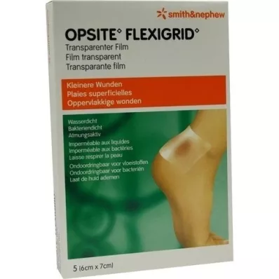OPSITE Flexigrid trans. Wound Sloveso 6x7 cm sterilní, 5 ks
