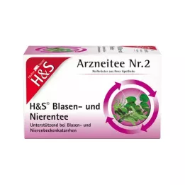 H&S Čajové filtrační sáčky na močový měchýř a ledviny, 20X2,0 g