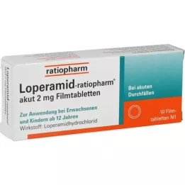 Loperamidratiopharm akutní 2 mg filmové tablety, 10 ks