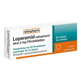LOPERAMID-ratiopharm akut 2 mg potahované tablety, 10 ks