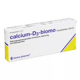 CALCIUM-D3-biomo žvýkací tablety 500+D, 20 ks