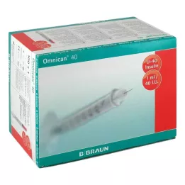 OMNICAN Inzulínová stříkačka 1 ml U40 s kanylou 0,30x8 mm jednoduchá, 100X1 ks
