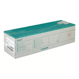 INJEKT Samostatná stříkačka 5 ml LL centrická PVC-zdarma, 100X5 ml