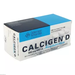 CALCIGEN D 600 mg/400 I.E. žvýkací tablety, 100 ks