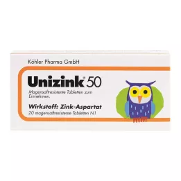 UNIZINK 50 enterosolventních tablet, 20 ks