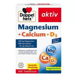 DOPPELHERZ Tablety hořčík+vápník+D3, 100 ks