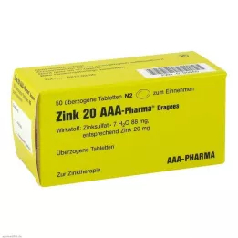 ZINK 20 AAA-Pharma dražé, 50 ks