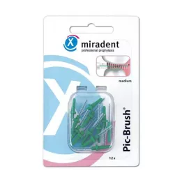 Miradent Pic-Brush Střední zelená, 12 ks