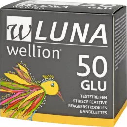 WELLION LUNA Testovací proužky na měření hladiny glukózy v krvi, 50 ks