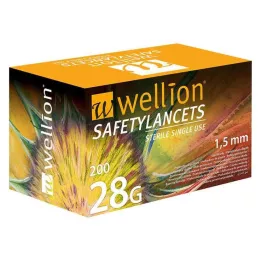 WELLION Bezpečnostní lancety 28 G Bezpečnostní lancety na jedno použití, 200 ks