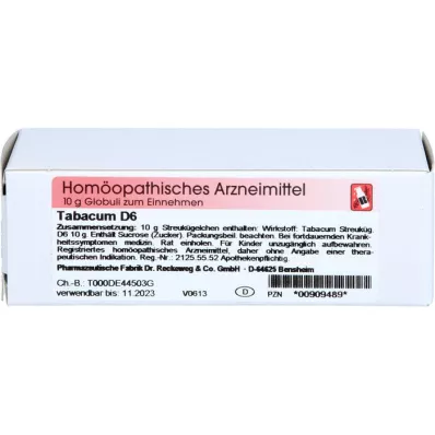TABACUM d 6 globuli, 10 g TABACUM d 6 globuli, 10 g