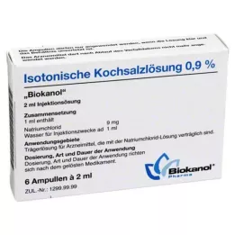 ISOTONISCHE Fyziologický roztok 0,9% Biokanol ampulky, 6X2 ml