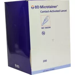 BD MICROTAINER Lanzette Blue 1,5x2 mm, 200 ks