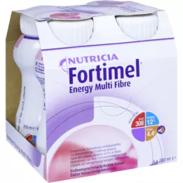 FORTIMEL Energetická multifibre jahodová chuť, 4x200 ml
