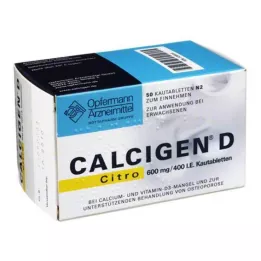 CALCIGEN D Citro 600 mg/400 I.E. žvýkací tablety, 50 ks