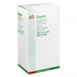 GAZIN Gáza komp. 7,5x7,5 cm sterilní 12-vrstvá, 5X20 ks