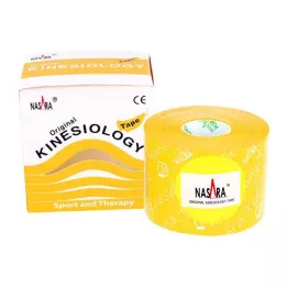 NASARA Kinesiotape 5 cmx5 m žlutý, 1 kus