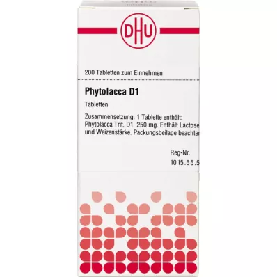 PHYTOLACCA d 1 tablety, 200 ks