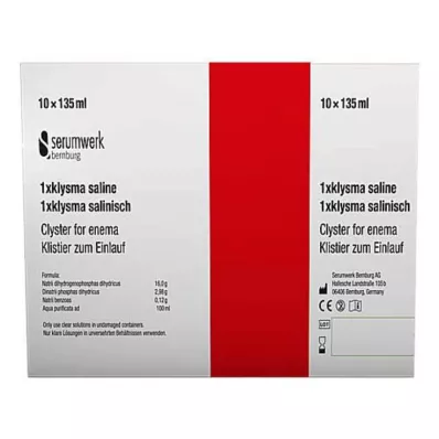 KLYSMA 1x fyziologický roztok, 10X135 ml KLYSMA 1x fyziologický roztok, 10X135 ml