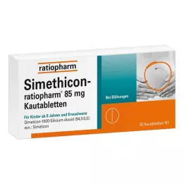 SIMETHICON-ratiopharm 85 mg žvýkací tablety, 20 ks