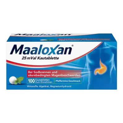 MAALOXAN 25 mVal žvýkací tablety, 100 ks MAALOXAN 25 mVal žvýkací tablety, 100 ks