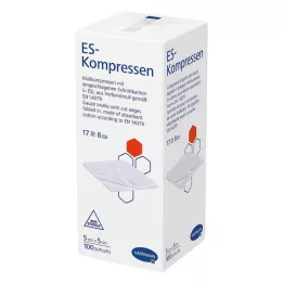 ES-KOMPRESSEN nesterilní 5x5 cm 8cestný, 100 ks