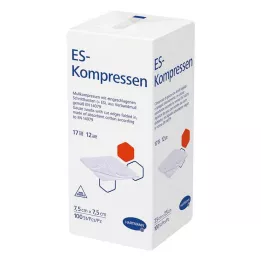 ES-KOMPRESSEN nesterilní 7,5x7,5 cm 12cestný, 100 ks