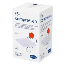ES-KOMPRESSEN nesterilní 10x10 cm 12cestný, 100 ks