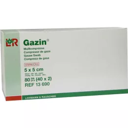 GAZIN Gáza komp. 5x5 cm sterilní 12vrstvá, 40X2 ks