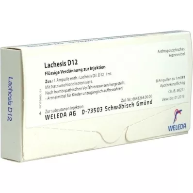 LACHESIS D 12 Ampules, 8x1 ml