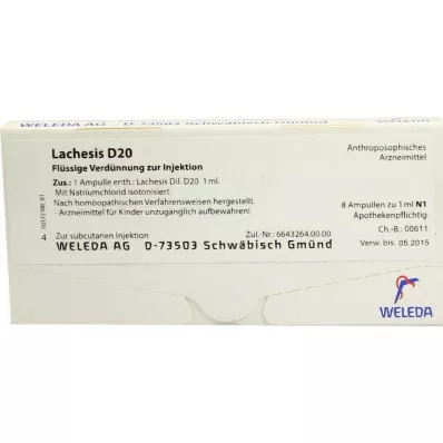 LACHESIS D 20 ampulí, 8X1 ml