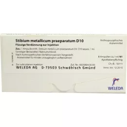 STIBIUM METALLICUM PRAEPARATUM D 10 ampule, 8x1 ml