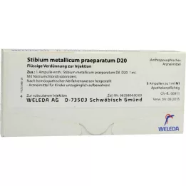 STIBIUM METALLICUM PRAEPARATUM D 20 ampulí, 8X1 ml