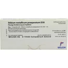 STIBIUM METALLICUM PRAEPARATUM D 30 ampule, 8x1 ml