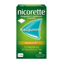 NICORETTE 2 mg čerstvé ovocné žvýkací guma, 30 ks
