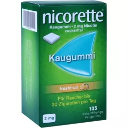 NICORETTE 2 mg čerstvé ovocné žvýkací guma, 105 ks