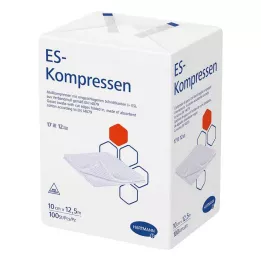 ES-KOMPRESSEN UNSTERIL 10x12,5 cm 12krát, 100 ks