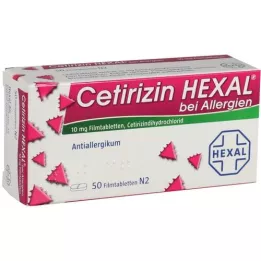 CETIRIZIN HEXAL tablety potažené filmem v alergiích, 50 ks