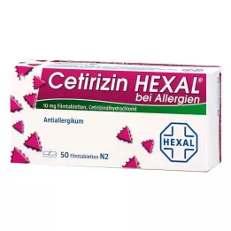 CETIRIZIN HEXAL Potahované tablety pro alergie, 50 ks