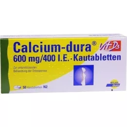 CALCIUM DURA Vit D3 600 mg/400, tj. Tablety žvýkání, 50 ks