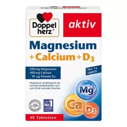 DOPPELHERZ Tablety hořčík+vápník+D3, 40 ks