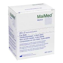 VLIESKOMPRESSEN 5x5 cm sterilní, 25X2 ks