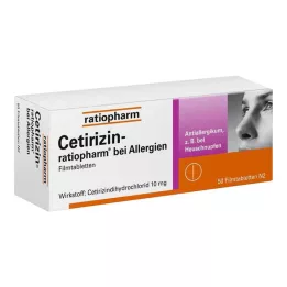 CETIRIZIN-ratiopharm na alergie 10 mg potahované tablety, 50 ks