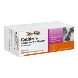 CETIRIZIN-ratiopharm na alergie 10 mg potahované tablety, 100 ks