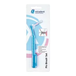MIRADENT Interd.Pic-Brush Set 1Halt+1Bü.trans.blau, 1ks
