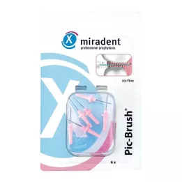 MIRADENT Interd.Pic-Brush náhradní kartáček xx-jemný růžový, 6 ks