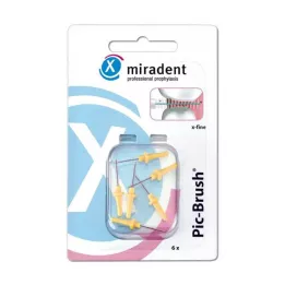 MIRADENT Interd.Pic-Brush náhradní kartáč x-fine žlutý, 6 ks