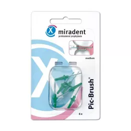 MIRADENT Interd.Pic-Brush náhradní kartáček středně zelený, 6 ks