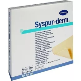 SysSPur Derm 7.5x10 cm měkké pěnové komprese, 10 ks